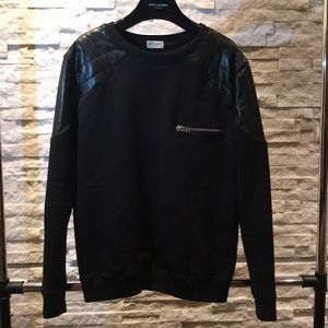 Saint Laurent Crewneck Sweatshirt with Leather